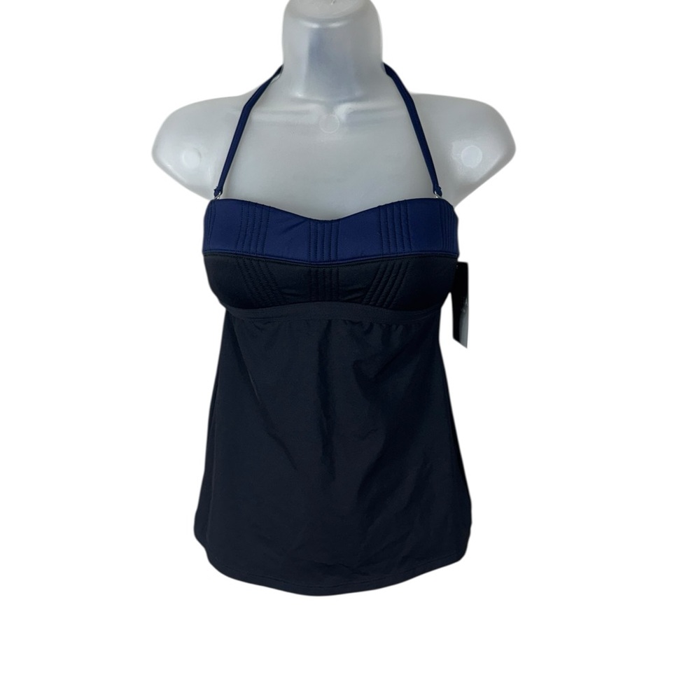 Athleta Halter Tankini Size XXS Vacation Beach Swim Black Blue